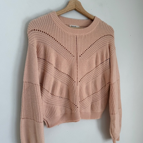 Marine Layer Cashmere Kissed Olivia Crewneck Sweater in Blush Pink - Picture 3 of 6